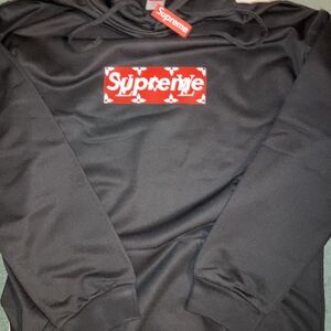 Supreme Black Hoodie with Red Logo